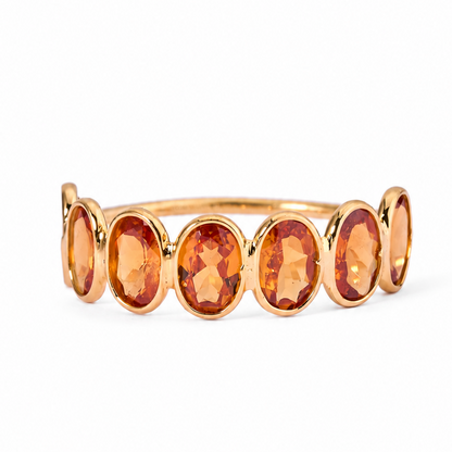 Oval Garnet Band Ring