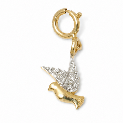 Diamond Bird Charm Pendant