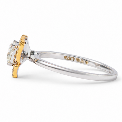 Trillion Cut Halo Diamond Ring