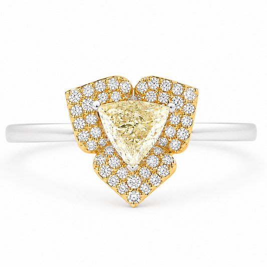 Trillion Cut Halo Diamond Ring