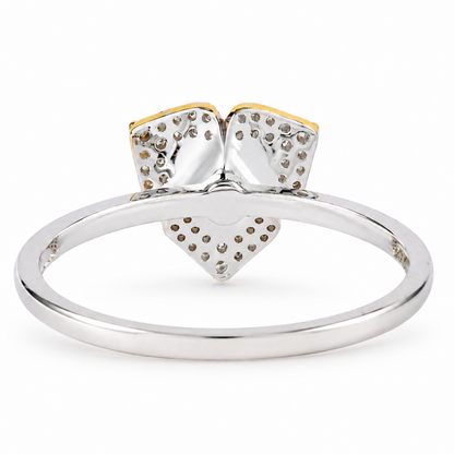 Trillion Cut Halo Diamond Ring