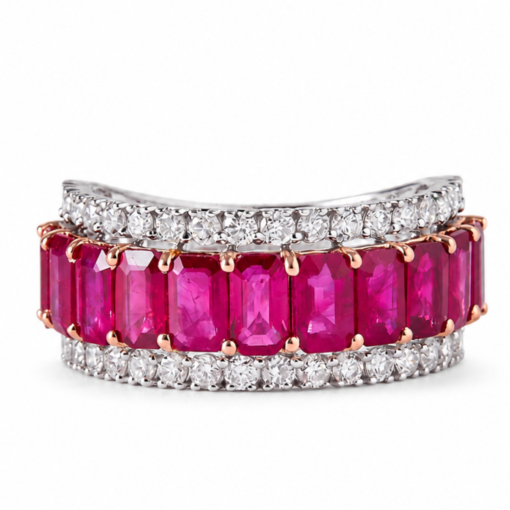 Ruby Diamond Band Ring