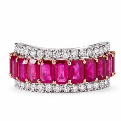 Ruby Diamond Band Ring