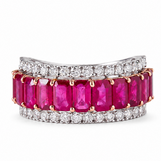 Ruby Diamond Band Ring