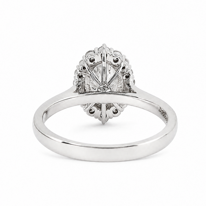 Halo Oval Solitaire Natural Diamond Ring