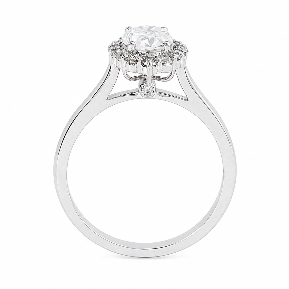 Halo Oval Solitaire Natural Diamond Ring