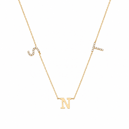 Personalized Initials Diamond Necklace