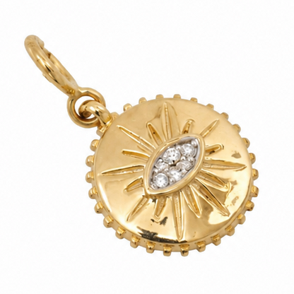 Evil Eye Sunburst Diamond Charm