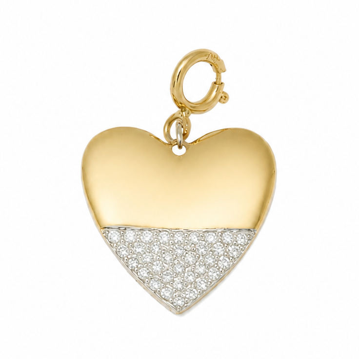Heart Diamond Charm Pendant