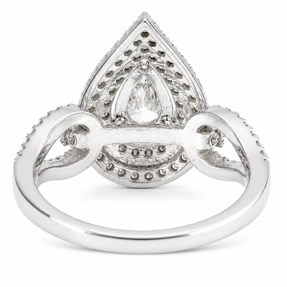 Pear Shape Halo Diamond Ring