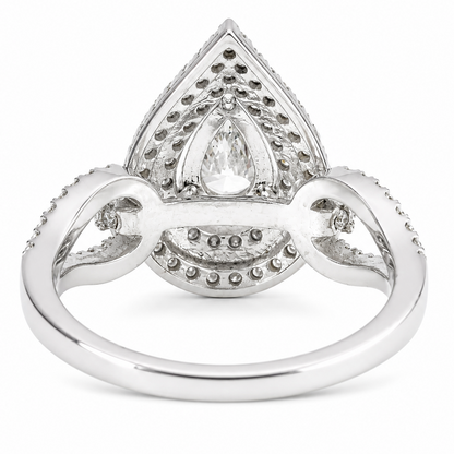 Pear Shape Halo Diamond Ring