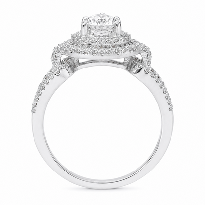 Pear Shape Halo Diamond Ring