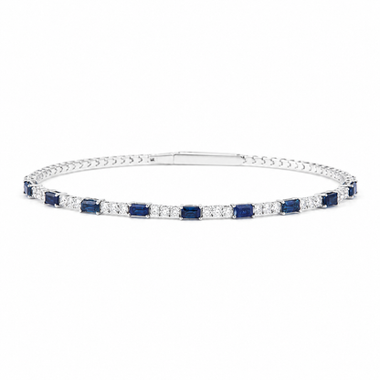 Blue Sapphire Diamond Cuff Bracelet