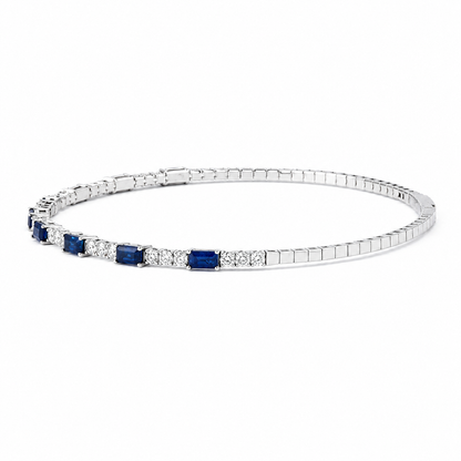 Blue Sapphire Diamond Cuff Bracelet
