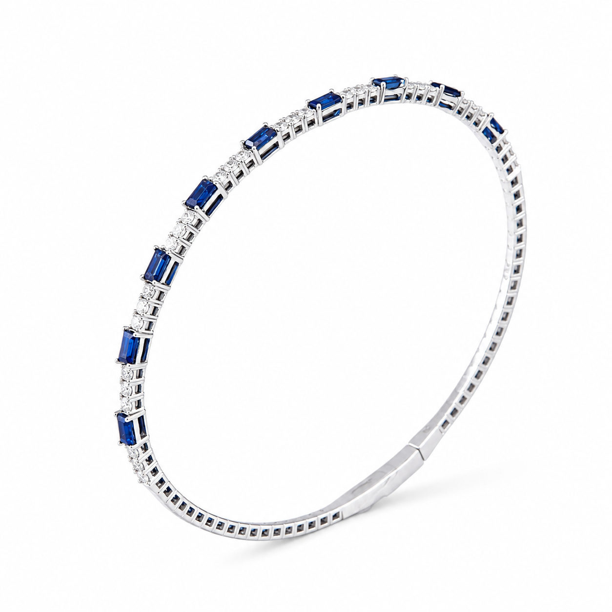 Blue Sapphire Diamond Cuff Bracelet