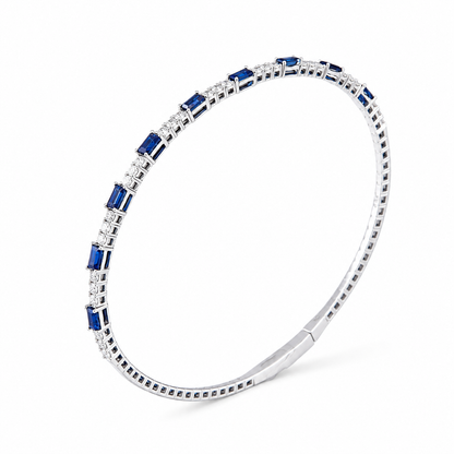 Blue Sapphire Diamond Cuff Bracelet