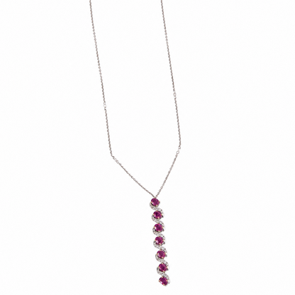 Vertical Ruby Natural Diamond Necklace
