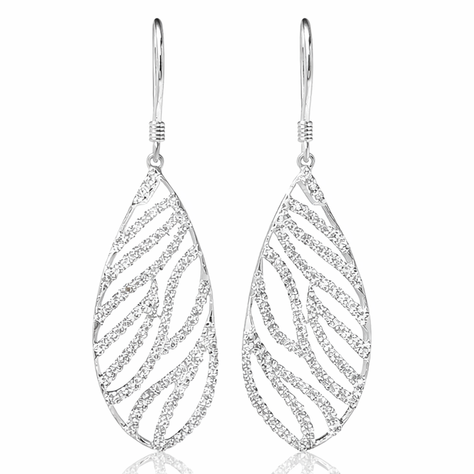 Leaf Drop Diamond Earrings