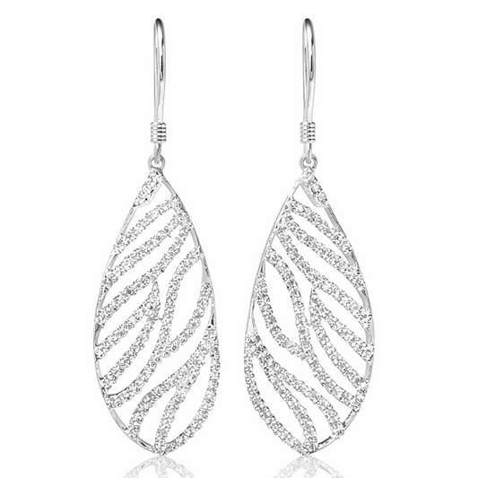 Leaf Drop Diamond Earrings