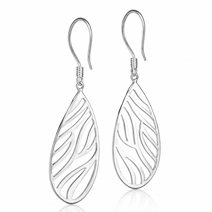 Leaf Drop Diamond Earrings