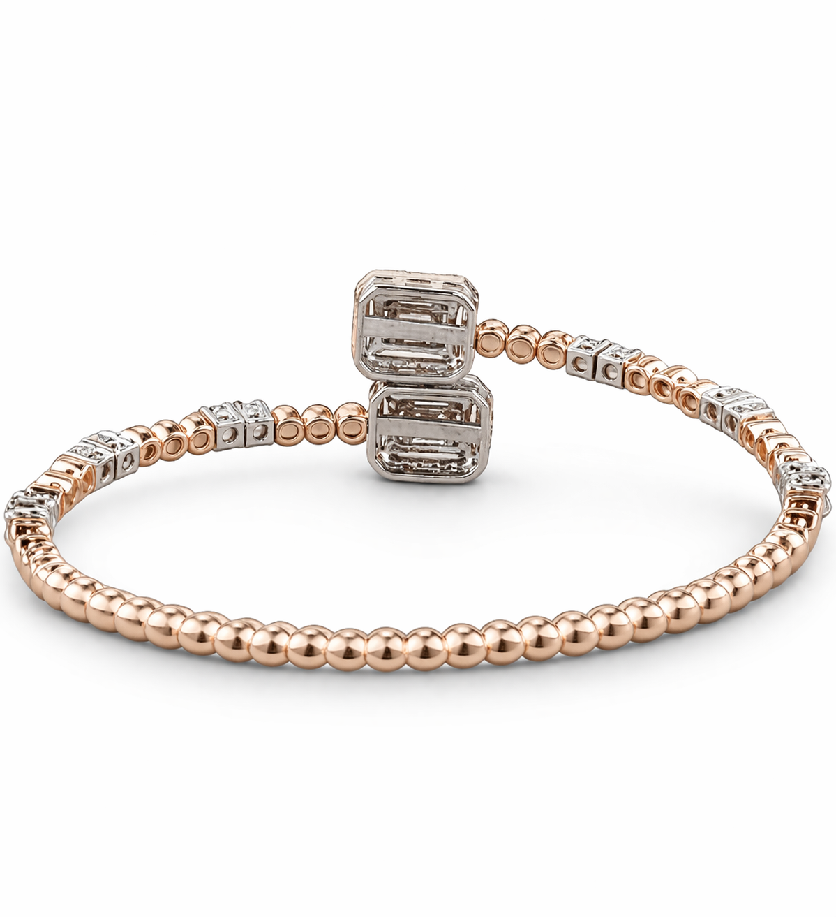 Halo Rectangular Natural Diamond Cuff Bracelet