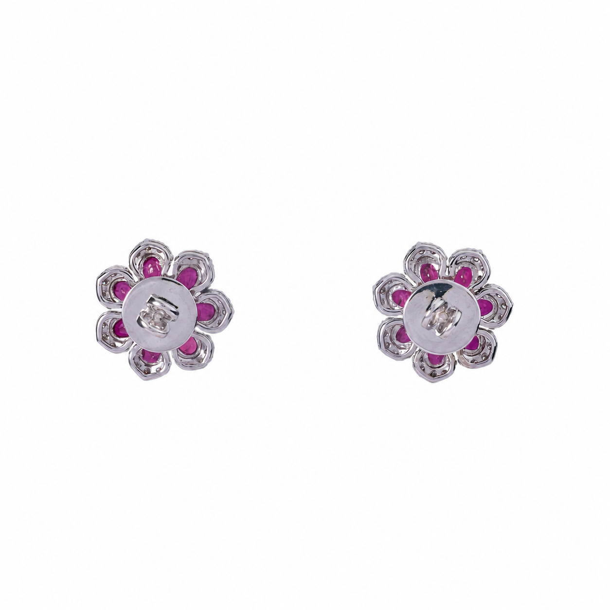 Floral Ruby Natural Diamond Studs