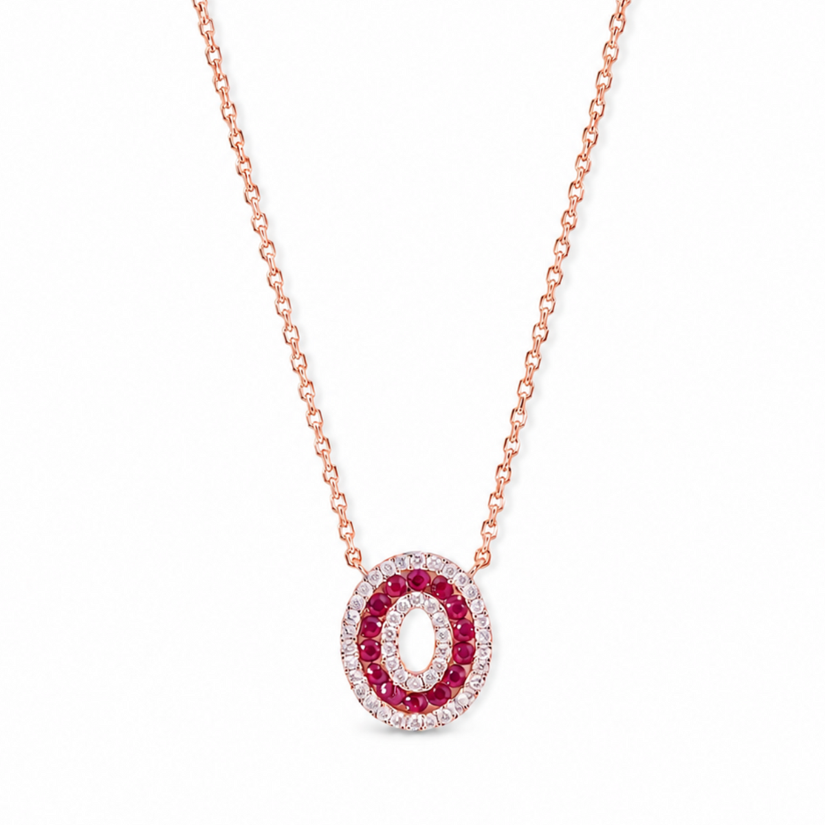 Ruby Halo Pendant Necklace