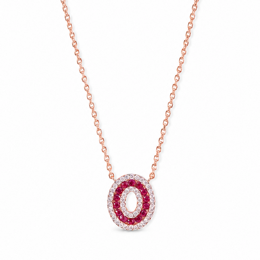 Ruby Halo Pendant Necklace