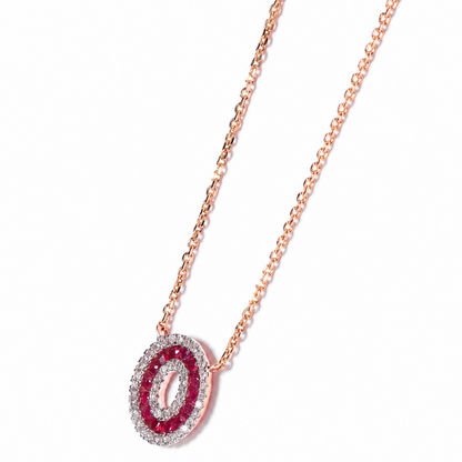 Ruby Halo Pendant Necklace
