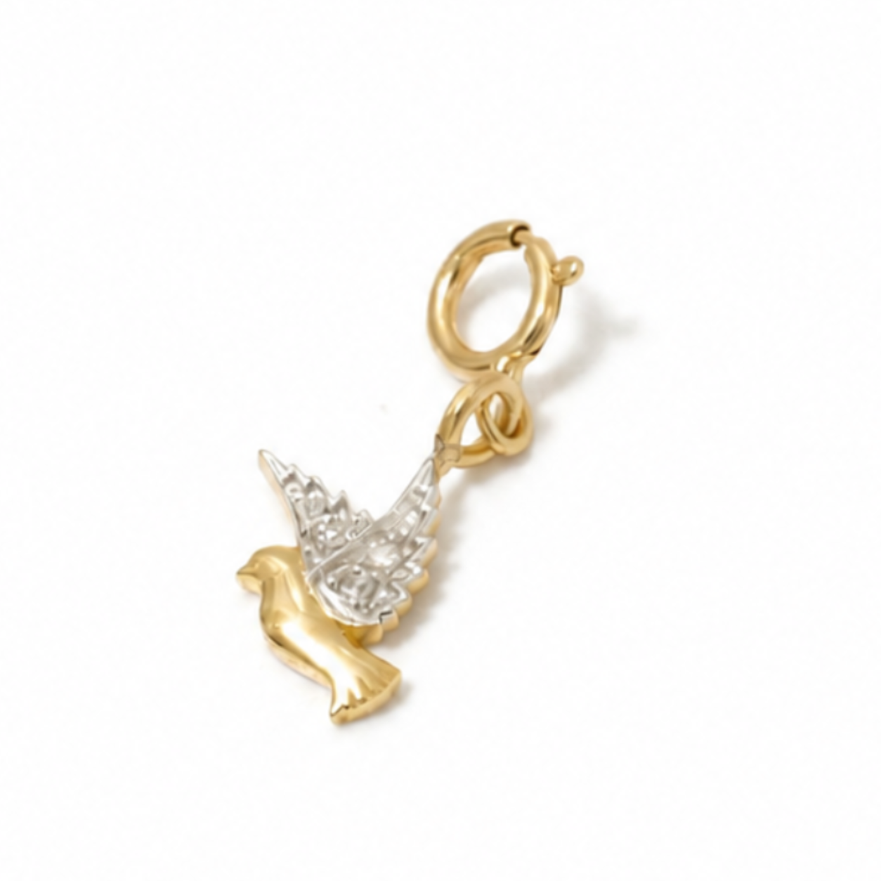 Diamond Bird Charm Pendant
