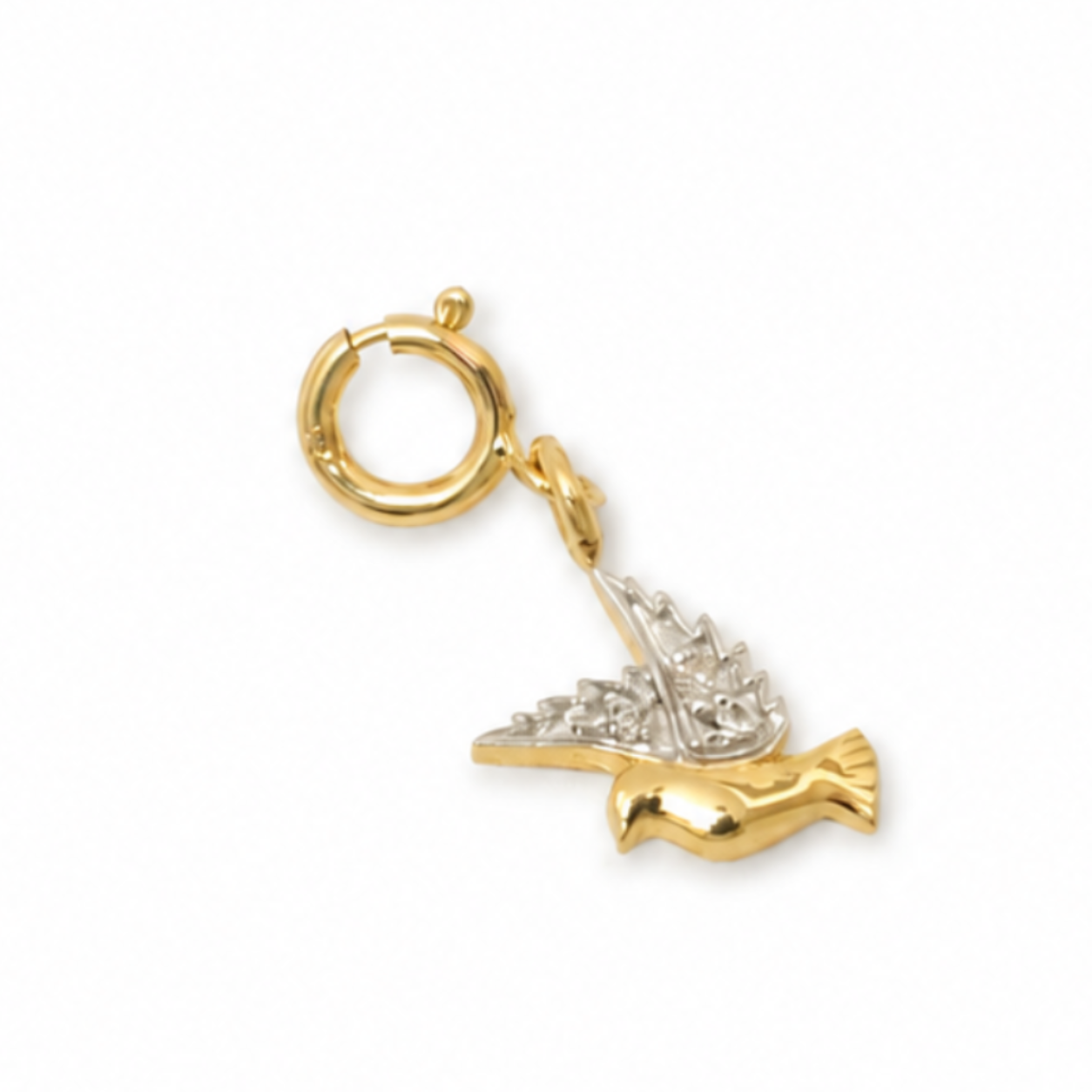 Diamond Bird Charm Pendant