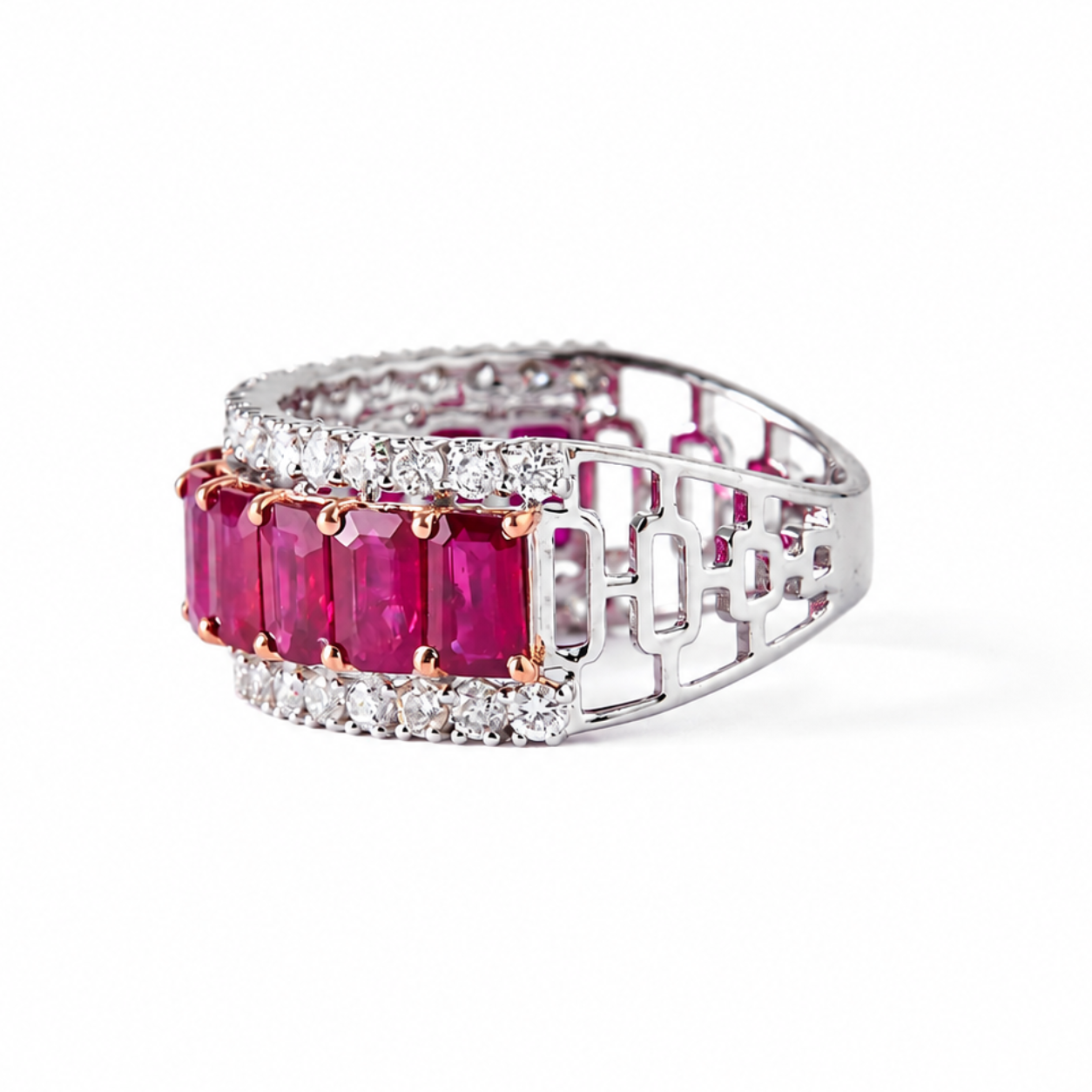 Ruby Diamond Band Ring