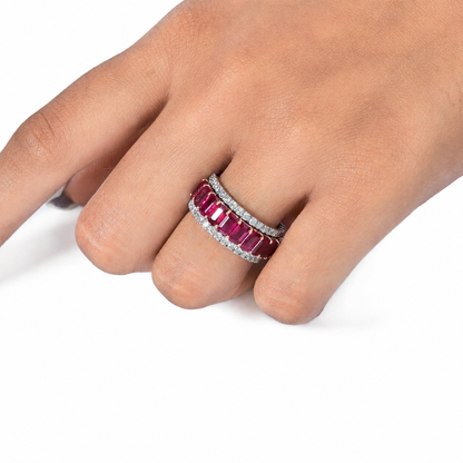 Ruby Diamond Band Ring