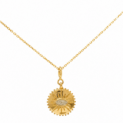 Evil Eye Sunburst Diamond Charm