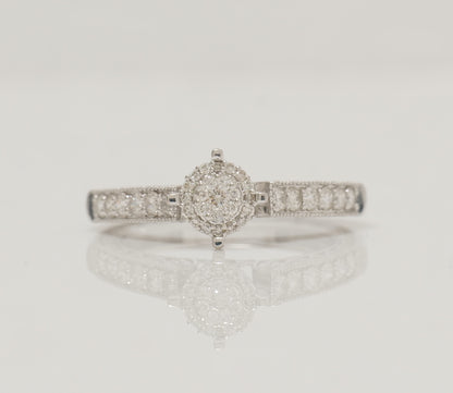Natural Diamond Round Halo Engagement Ring 14K Gold