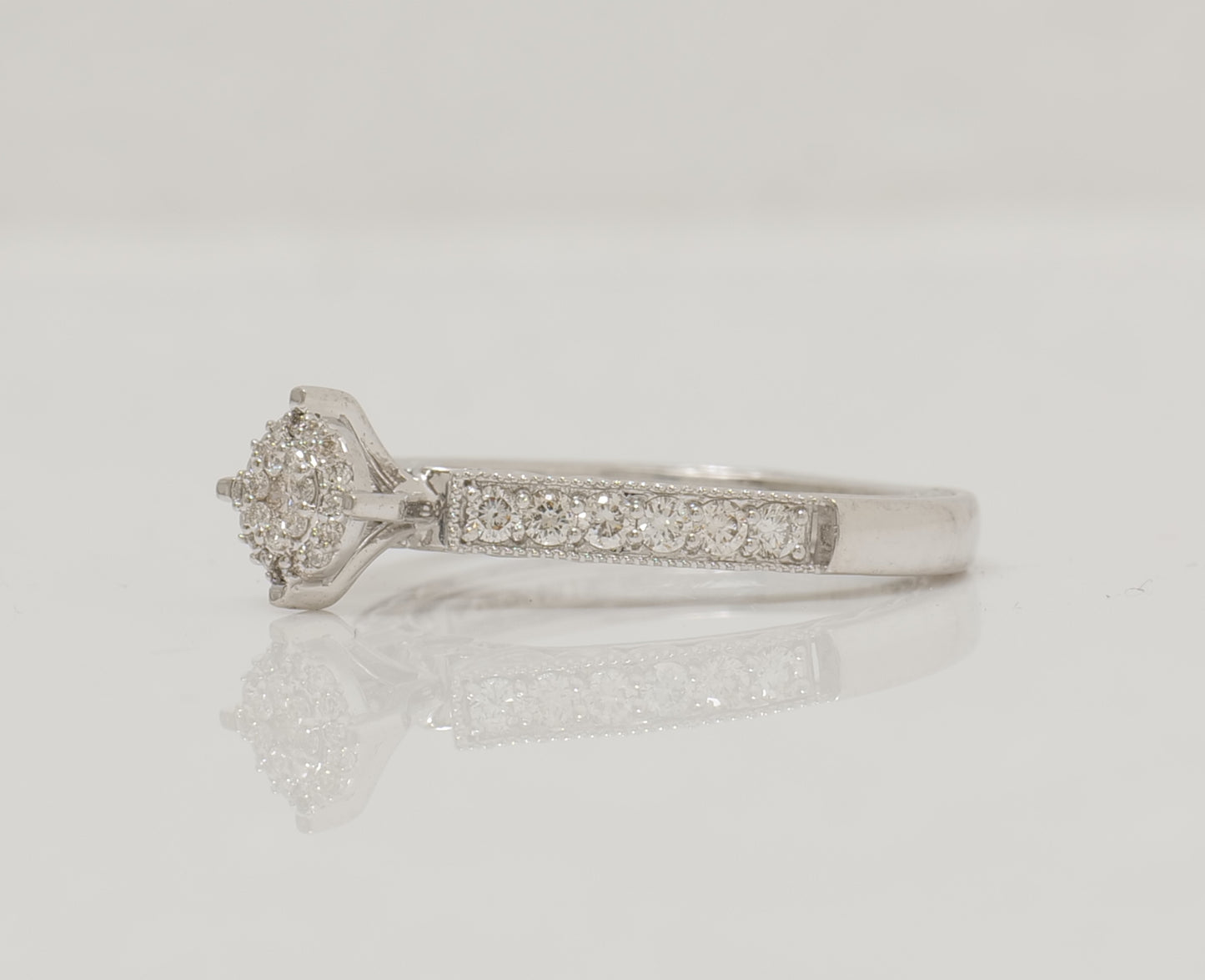 Natural Diamond Round Halo Engagement Ring 14K Gold