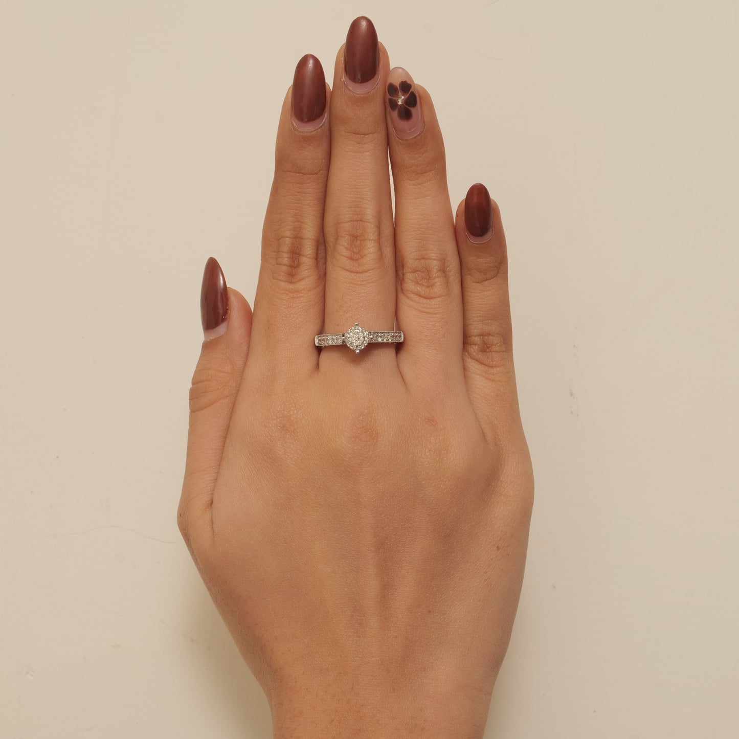 Natural Diamond Round Halo Engagement Ring 14K Gold