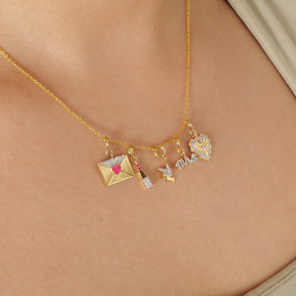 Diamond Bird Charm Pendant