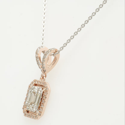 Baguette & Round Pendant Necklace