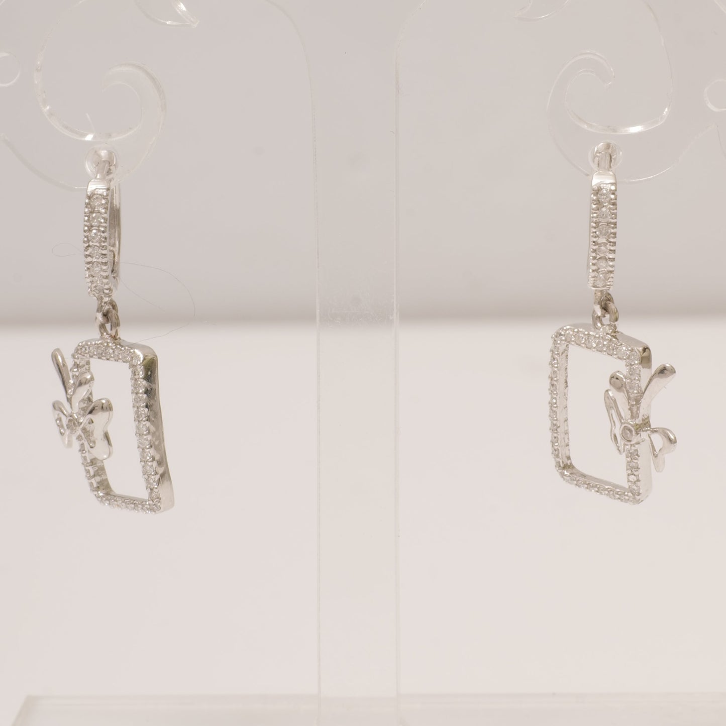 Geometric Bow Drop Huggie Earring