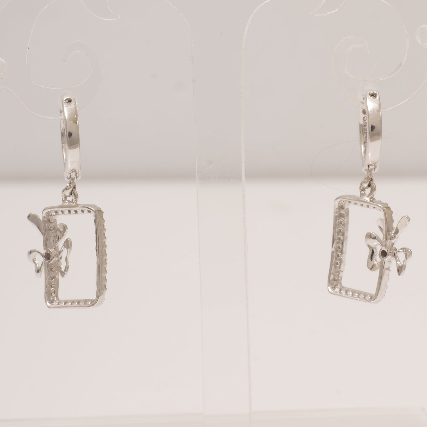 Geometric Bow Drop Huggie Earring