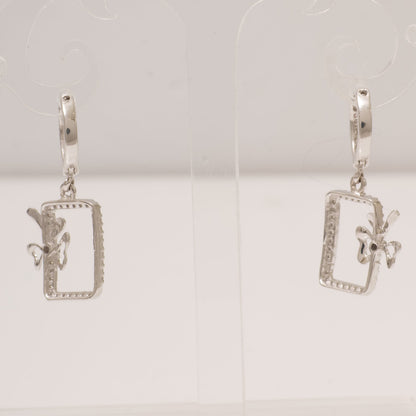 Geometric Bow Drop Huggie Earring