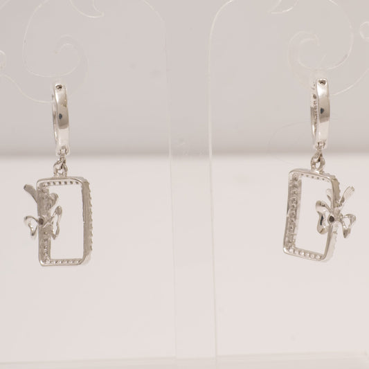 Geometric Bow Drop Huggie Earrings