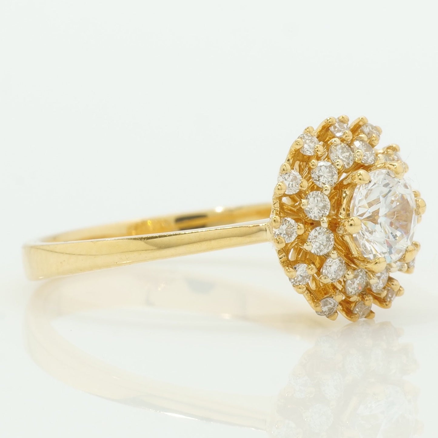 Floral Solitaire Engagement Ring