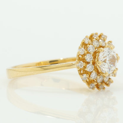Floral Solitaire Engagement Ring