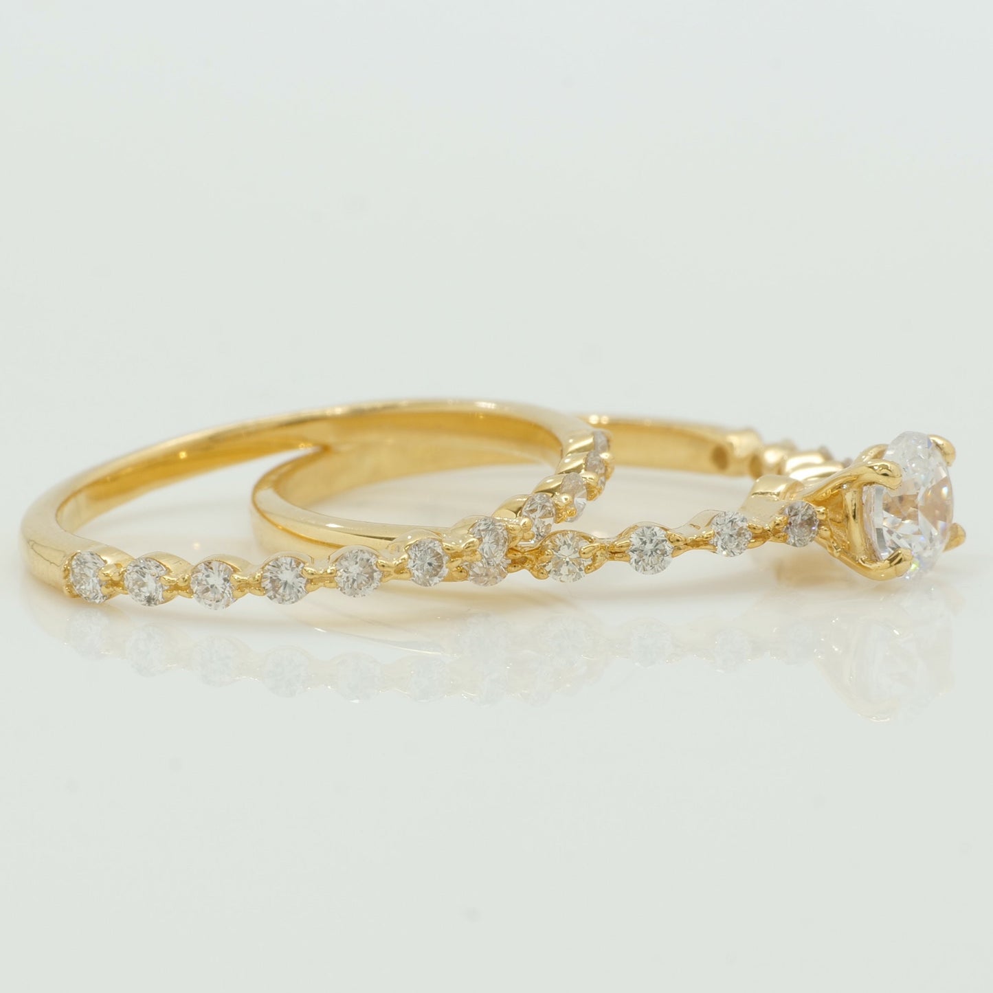 Natural Solitaire Ring With Supporting Band