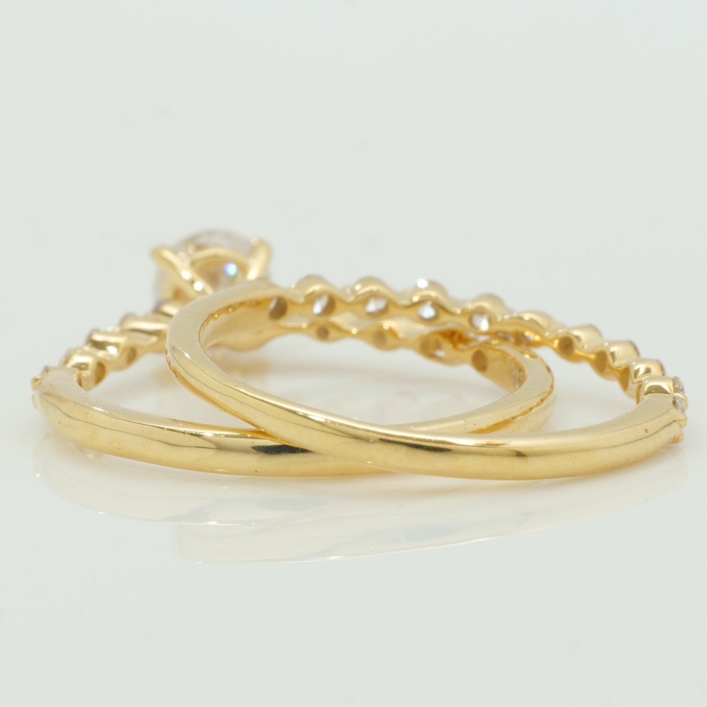 Natural Solitaire Ring With Supporting Band
