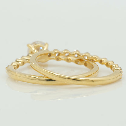 Natural Solitaire Ring With Supporting Band