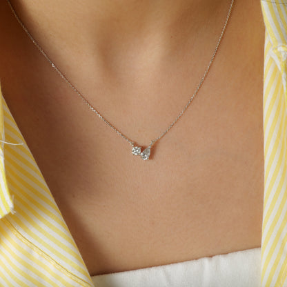 Two Stone Diamond Necklace