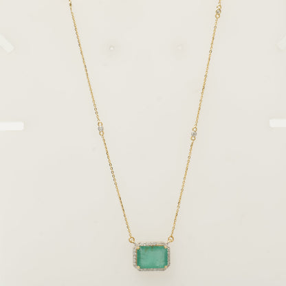 Emerald Cut Pendant Necklace